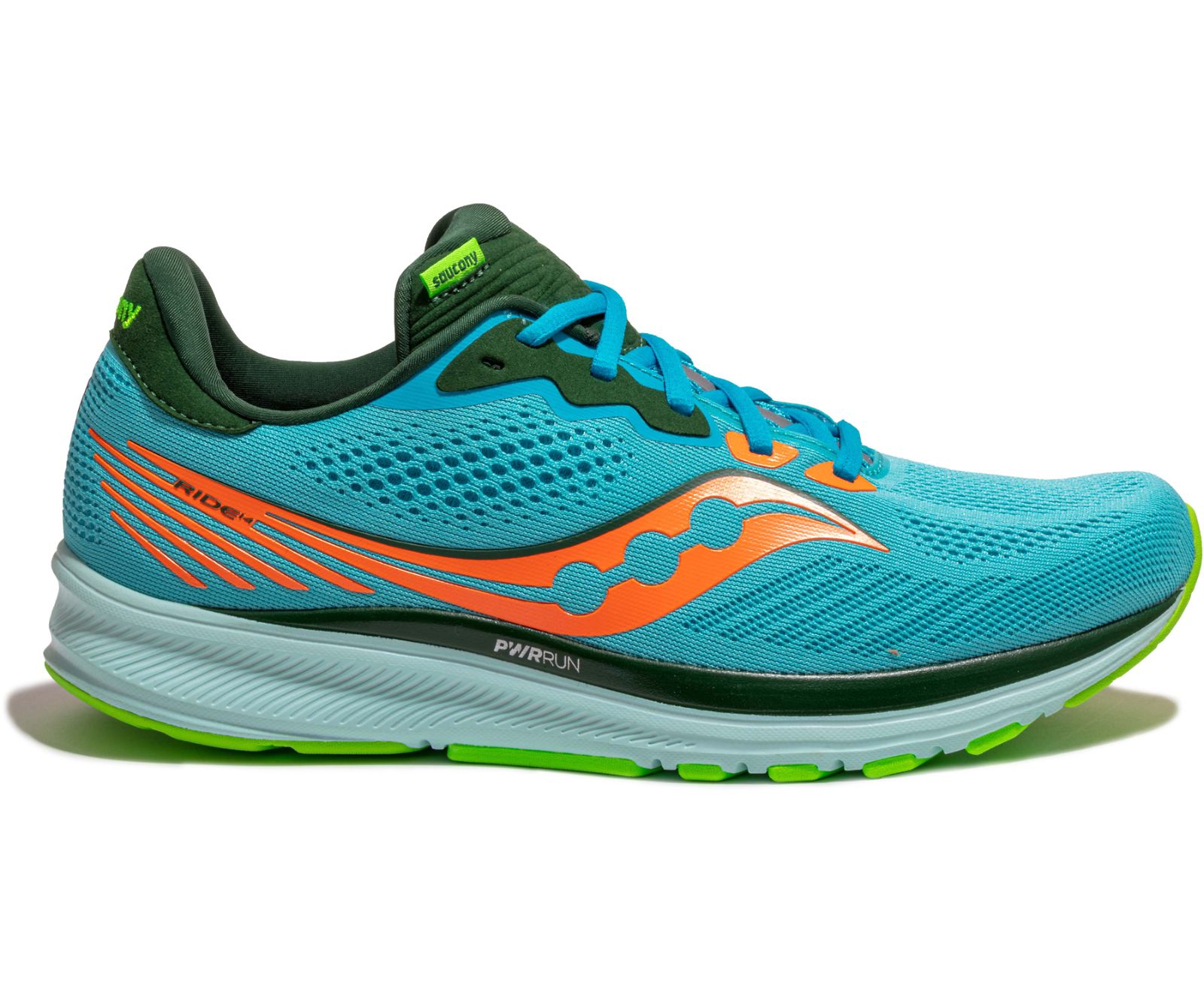 Tenis Para Correr Saucony Ride 14 Hombre Azules Verde Oliva Naranjas | México 548WNBY